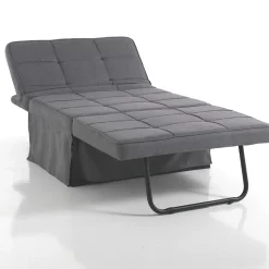 Quick longue kappa pouf trasformabile letto in tessuto grigio 95x70xh40 cm