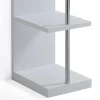 Rake libreria laccata bianco opaco e metallo cromato 30x37.5xh139 cm