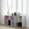 Random-a libreria bianca opaco con bordo in rovere reversibile 69x27.5xh162 cm