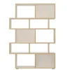 Random-b libreria bianca opaco con bordo in rovere reversibile 115x28xh164 cm