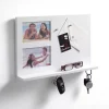 Reminder pannello memo con mensola laccato bianco opaco 39.5x7xh27 cm