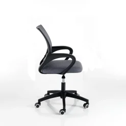 Rik poltrona da ufficio regolabile e girevole in tessuto di colore grigio con ruote 56x56 h85/95 cm