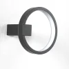 Ring applique led in alluminio colore nero opaco d15x7.5 cm