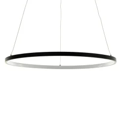 Ring lampadario led in allumino nero opaco con filo regolabile d60 h92 cm