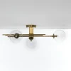 Roy lampadario / applique in metallo verniciato ottone opaco con sfere in vetro 74x20 h23 cm