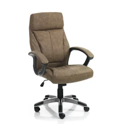 Rye brown sedia da ufficio regolabile e girevole in pelle sintetica marrone effetto invecchiato 64x63 h111/121 cm