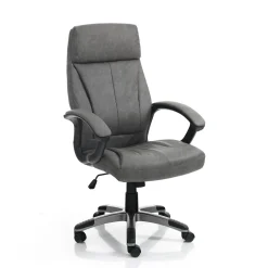 Rye grey sedia da ufficio regolabile e girevole in pelle sintetica grigio effetto invecchiato 64x63 h111/121 cm