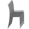 Sabine grey sedia interno esterno polip. colore grigio impilabile resistente agenti e raggi uv h.86 l.43 p.50 cm