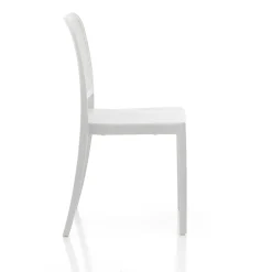 Sabine white sedia interno esterno polip. colore bianco impilabile resistente agenti e raggi uv h.86 l.43 p.50 cm