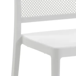 Sabine white sedia interno esterno polip. colore bianco impilabile resistente agenti e raggi uv h.86 l.43 p.50 cm
