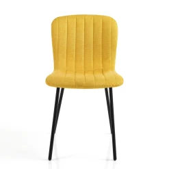 sedia COSY YELLOW tessuto Giallo struttura metallo Nero opaco H77 L43 P53