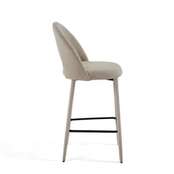 Selma Beige Home sgabello imbottito tessuto beige easy clean struttura rivestita h79 l51 p54 seduta h65