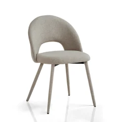 Selma Beige Sedia Imbottita tessuto panna easy clean poliestere h79 l51 p54 seduta h48