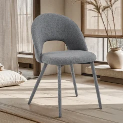 Selma Grey Sedia Imbottita tessuto grigio easy clean poliestere h79 l51 p54 seduta h48