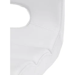 Sem sgabello regolabile in pelle sintetica bianca e metallo cromato 40x53xh95-115 cm