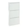Sendy white scarpiera a parete 3/a 3 ante in metallo bianco goffrato 50x13.5xh103 cm