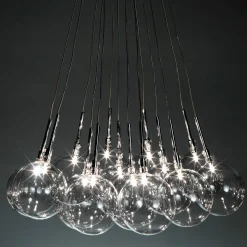 Sfere big lampadario con sfere in vetro trasparente d60 h80 cm