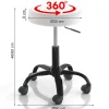 Sgabello TIZIO WHITE EVO girevole regolabile seduta imbottita pelle sintetica bianca base metallo nero h46/60 ø50
