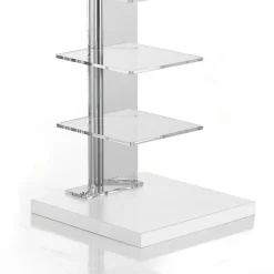 Sheer libreria a colonna 10 ripiani in acrilico trasparente e metallo cromato 30x30xh148 cm