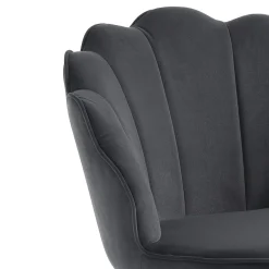 Shell grey sgabello in tessuto effetto velluto grigia e metallo verniciato oro lucido 56x58xh92 cm seduta h 65cm