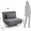 Shift lines grey poltrona letto tessuto grigio cm l105 p85 h80 letto cm l105 p190 h27
