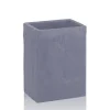 Slate grey bicchiere portaspazzolini in resina effetto cemento grigio 7.5x5 h10 cm
