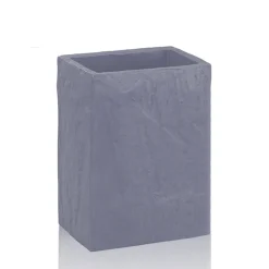 Slate grey bicchiere portaspazzolini in resina effetto cemento grigio 7.5x5 h10 cm