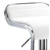 Snppy white sgabello regolabile bar in pelle sintetica bianco e metallo cromato 35.5x44xh67-87 cm