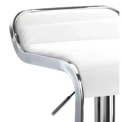Snppy white sgabello regolabile bar in pelle sintetica bianco e metallo cromato 35.5x44xh67-87 cm