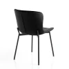 Snug velvet black sedia velluto neros truttura metallo nero opaco cm h80 l50 p60