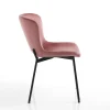 Snug velvet pink sedia velluto rosa cipria struttura metallo nero opaco cm h80 l50 p60