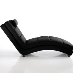 Sofia black chaise longue in pelle sintetica nera cm h85 l62 p172