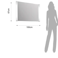 Specchiera con luci laterali interne led 100x67 cm