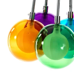 Spheres color lampadario 7 luci con sfere in vetro colorato h110 d32 cm
