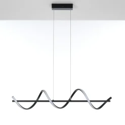 Spring lampadario a led in allumino nero opaco policarbonato bianco opaco cm h150 l92 p20 lumen 2898