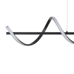 Spring lampadario a led in allumino nero opaco policarbonato bianco opaco cm h150 l92 p20 lumen 2898