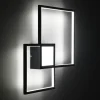 Square black plafoniera / applique led in metallo nero opaco 54x54 h8 cm