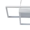 Square white lampadario led in metallo bianco opaco con filo regolabile 54x54 h8 cm