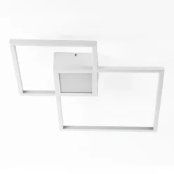 Square white plafoniera / applique led in metallo bianco opaco 54x54 h8 cm