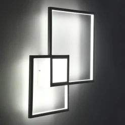 Square white plafoniera / applique led in metallo bianco opaco 54x54 h8 cm