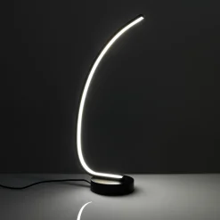 Stelo lampada da tavolo in alluminio verniciato nero opaco 15x28 h58 cm