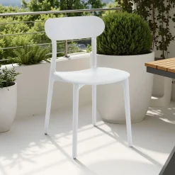 Stoccolma white sedia da interno esterno in polipropilene bianca opaco 42.5x50xh78 cm