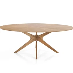 Tallin Tavolo in legno impiallacciato finitura Rovere e gambe in legno massello 190x110 cm