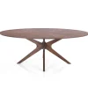 Tallin Tavolo in legno impiallacciato finitura Noce Scuro e gambe in legno massello 190x110 cm