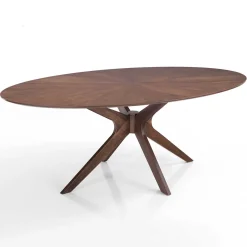 Tallin Tavolo in legno impiallacciato finitura Noce Scuro e gambe in legno massello 190x110 cm