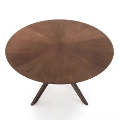 Tallin tavolo rotondo in legno chase impiallacciato finitura noce scuro e gambe in legno massello diametro 137 cm
