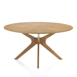 Tallin tavolo rotondo in legno chase impiallacciato finitura rovere e gambe in legno massello diametro 137 cm