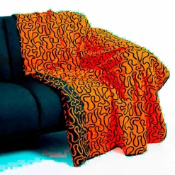 Tangle 4 plaid cotone 100% cotone colore giallo e blu cm 135 x 190