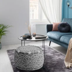 Tangle 1 pouf rotondo colore grigio cotone 100% d.45 x h.30 cm