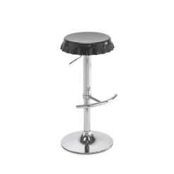 Tappo black sgabello regolabile bar abs nero e metallo cromato 40x45xh60-80 cm